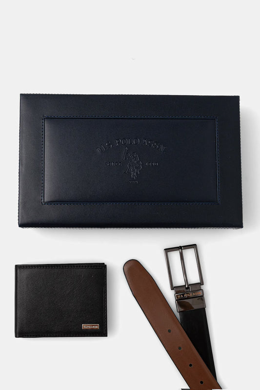 U.S. Polo Assn. Lawrence Box Reversible Leather Belt & Wallet