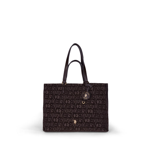 U.S. Polo Assn. Jacquard Large Shopping  Bag With Double Handles